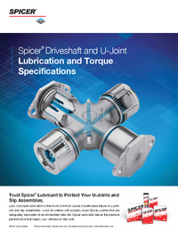 Spicer Driveshaft Lube & Torque Specifications