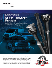 Spicer Light Vehicle ReadyShaft Sell Sheet