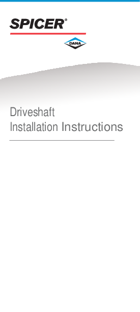 Driveshaft Installation Instructions - Jeep Wrangler JK